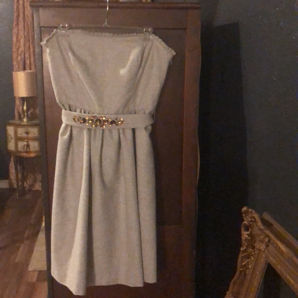 New Wool Blend Strapless Dress
